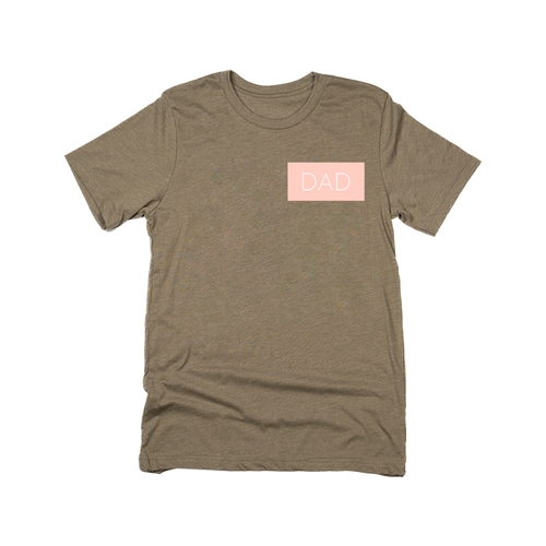 Dad (Boxed Collection, Pocket, Ballerina Pink Box/White Text) - Tee (Olive)