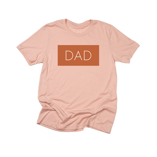 Dad (Boxed Collection, Rust Box/White Text, Across Front) - Tee (Peach)
