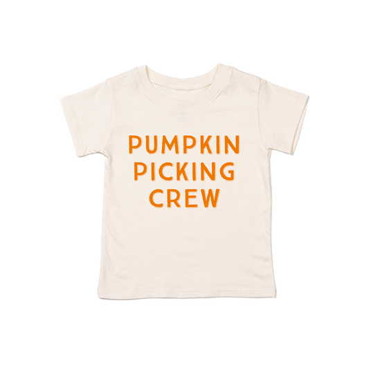 Pumpkin Picking Crew (Pumpkin) - Kids Tee (Natural)