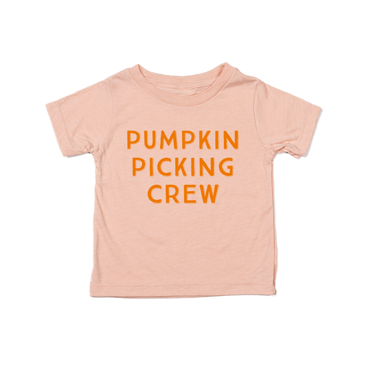 Pumpkin Picking Crew (Pumpkin) - Kids Tee (Peach)