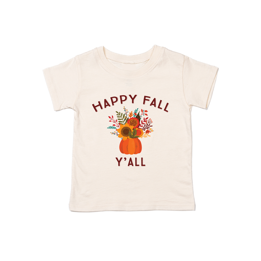 Happy Fall Y'all (Maroon) - Kids Tee (Natural)