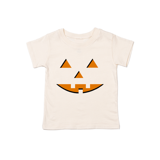 Pumpkin Face (Orange) - Kids Tee (Natural)