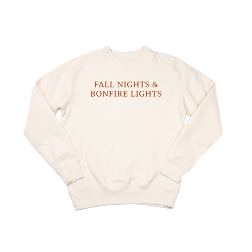 Fall Nights & Bonfire Lights (Rust) - Heavyweight Sweatshirt (Natural)