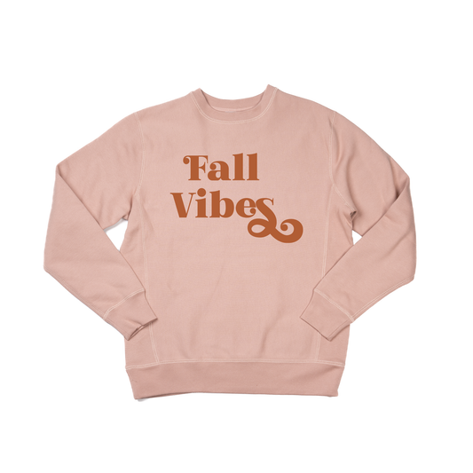 Fall Vibes (Rust) - Heavyweight Sweatshirt (Dusty Rose)