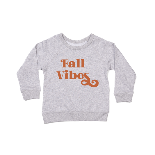 Fall Vibes (Rust) - Kids Sweatshirt (Heather Gray)