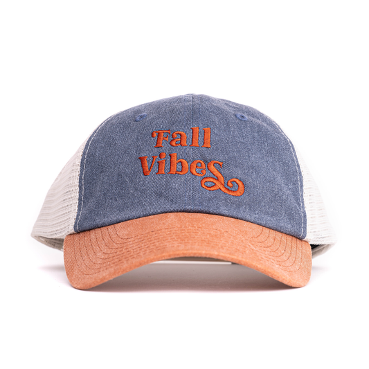 Fall Vibes (Rust) - Baseball Hat (Denim/Rust/Stone)