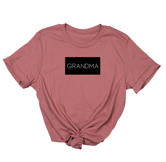 Grandma (Boxed Collection, Black Box/White Text, Across Front) - Tee (Mauve)
