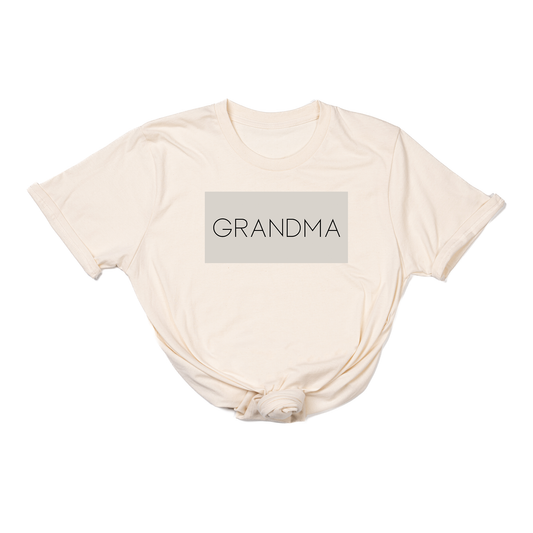 Grandma (Boxed Collection, Black Box/White Text, Across Front) - Tee (Natural)