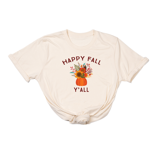 Happy Fall Y'all (Maroon) - Tee (Natural)