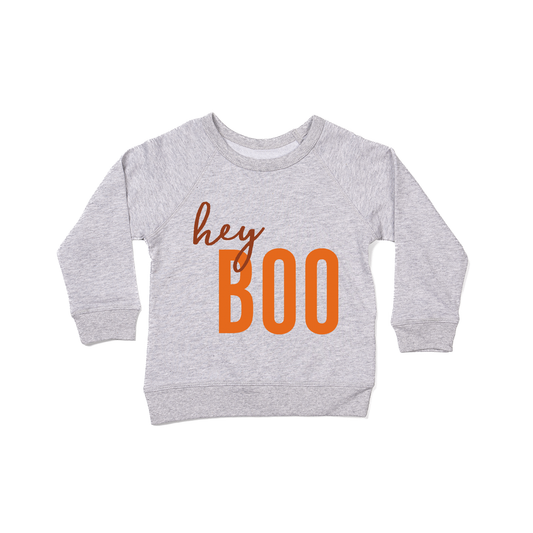 Hey Boo - Kids Sweatshirt (Heather Gray)