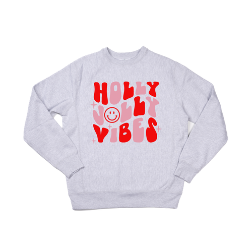 Holly Jolly Vibes - Heavyweight Sweatshirt (Heather Gray)