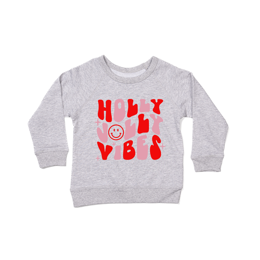 Holly Jolly Vibes - Kids Sweatshirt (Heather Gray)