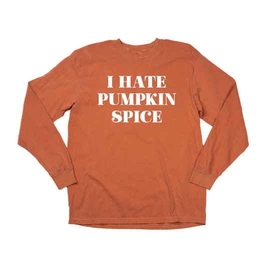 I Hate Pumpkin Spice (White) - Tee (Vintage Rust, Long Sleeve)