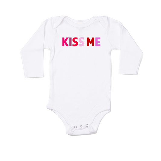 KISS ME (Valentine's) - Bodysuit (White, Long Sleeve)