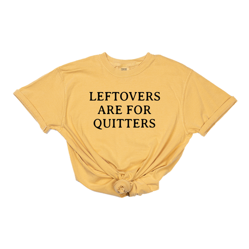 Leftovers are for Quitters (Black) - Tee (Vintage Mustard, Short Sleeve)