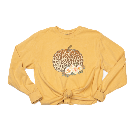 Leopard Pumpkin - Tee (Vintage Mustard, Long Sleeve)