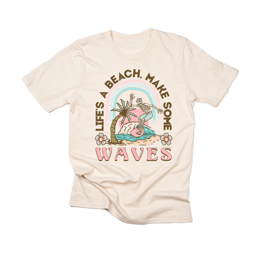Life's a Beach Make Some Waves - Tee (Vintage Natural)