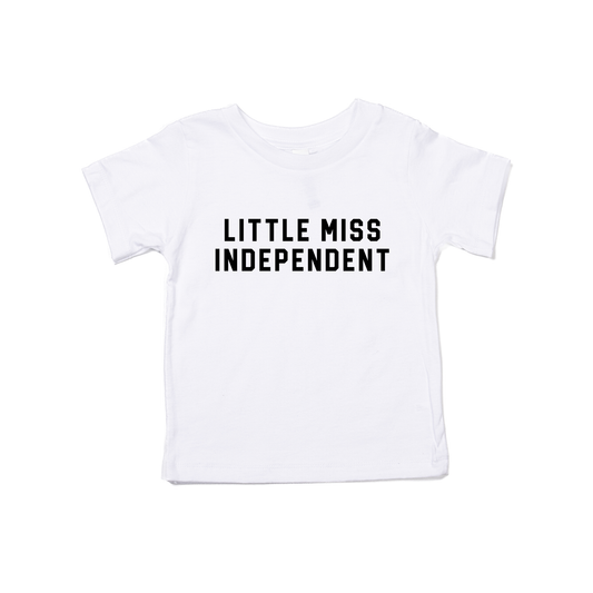 Little Miss Independent (Black) - Kids Tee (White)