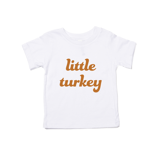 Little Turkey (Camel) - Kids Tee (White)