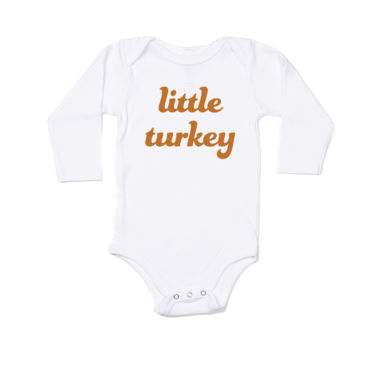 Little Turkey (Camel) - Bodysuit (White, Long Sleeve)
