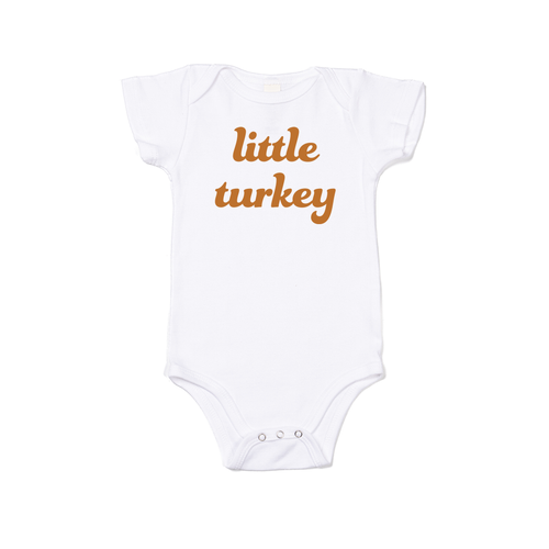 Little Turkey (Camel) - Bodysuit (White, Short Sleeve)