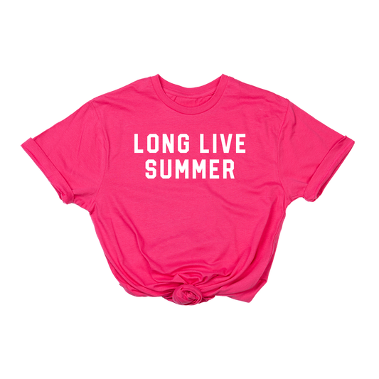 Long Live Summer (White) - Tee (Hot Pink)