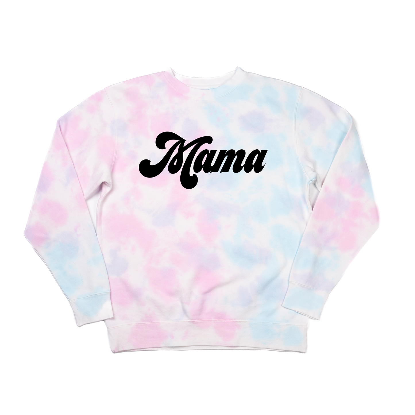 Mama (Retro, Black) - Sweatshirt (Cotton Candy Tie Dye)