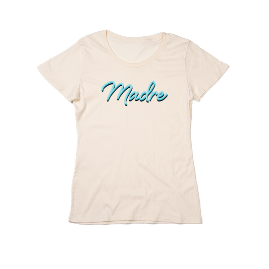 Madre (90's Inspired, Blue) - Women's Fitted Tee (Natural)
