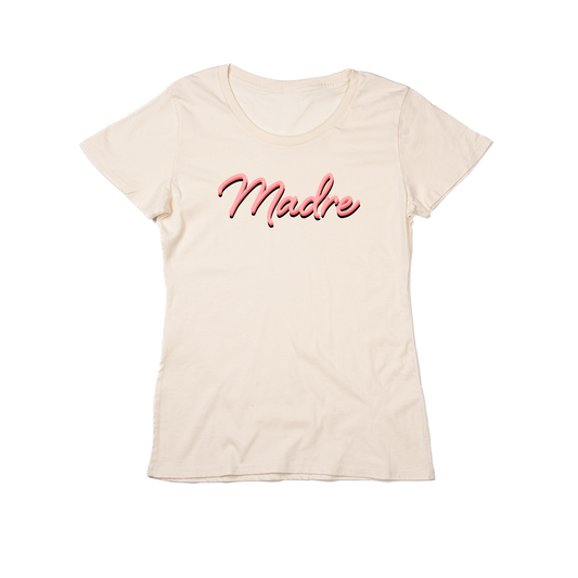 Madre (90's Inspired, Pink) - Women's Fitted Tee (Natural)