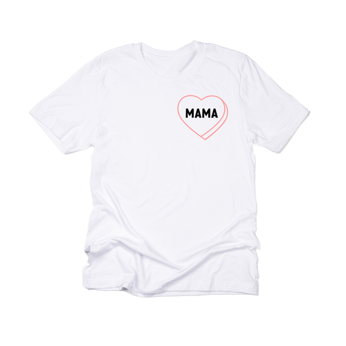 Mama Pink Conversation Heart (Pocket) - Tee (Vintage White)