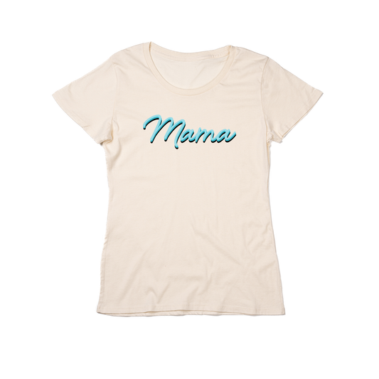 Mama (90's Inspired, Blue) - Women's Fitted Tee (Natural)