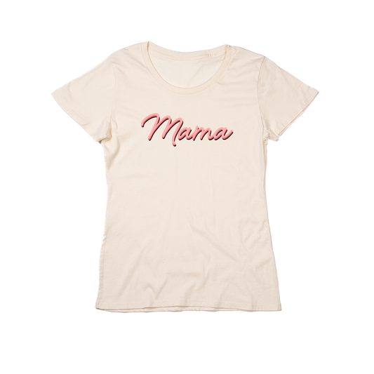 Mama (90's Inspired, Pink) - Women's Fitted Tee (Natural)