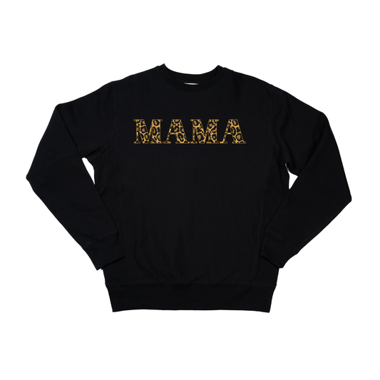 Mama (Leopard Print) - Heavyweight Sweatshirt (Black)