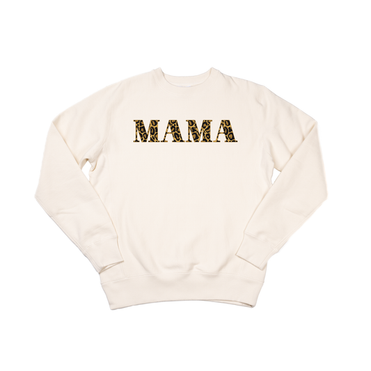 Mama (Leopard Print) - Heavyweight Sweatshirt (Natural)