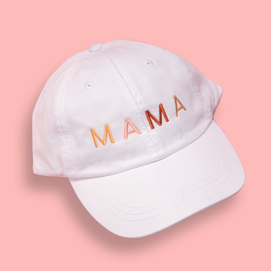 Mama (Multicolor) - Baseball Hat (White)