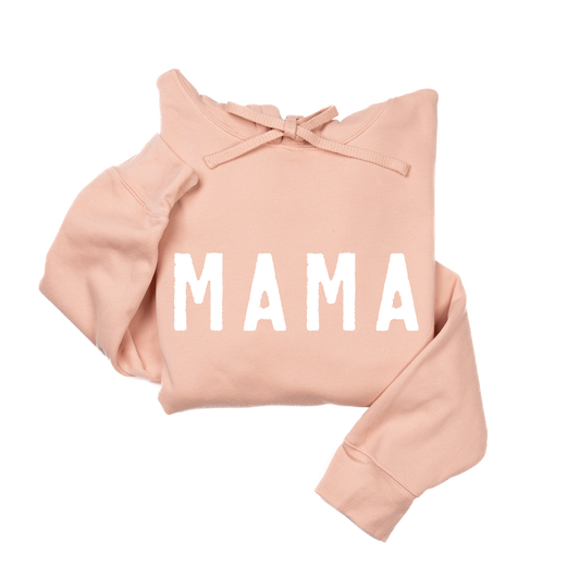 Mama (Rough, White) - Hoodie (Peach)