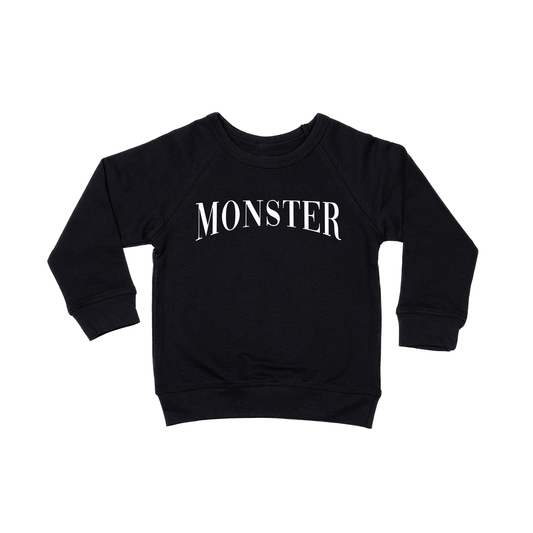 Monster (White) - Kids Sweatshirt (Black)