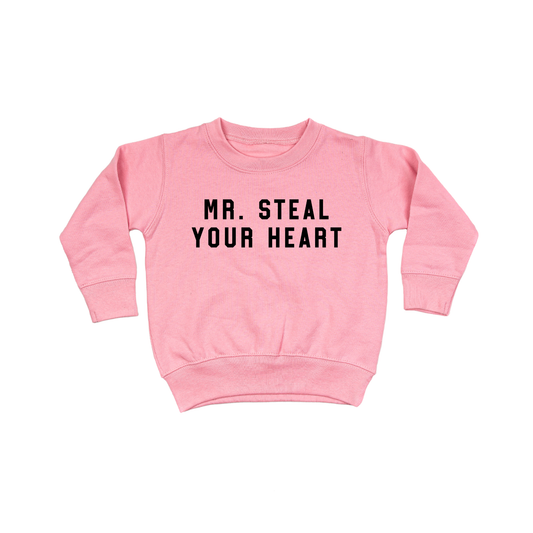 Mr. Steal Your Heart (Black) - Kids Sweatshirt (Pink)