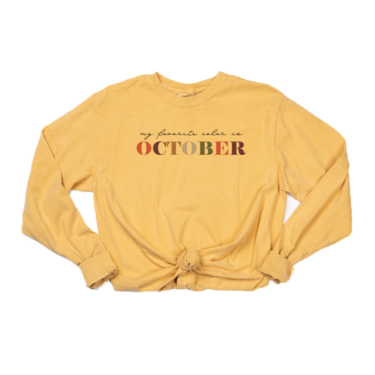 My Favorite Color is October - Tee (Vintage Mustard, Long Sleeve)