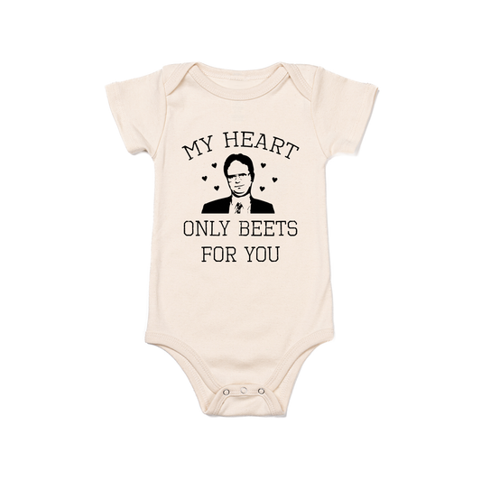 My Heart Only Beets For You - Bodysuit (Natural, Short Sleeve)
