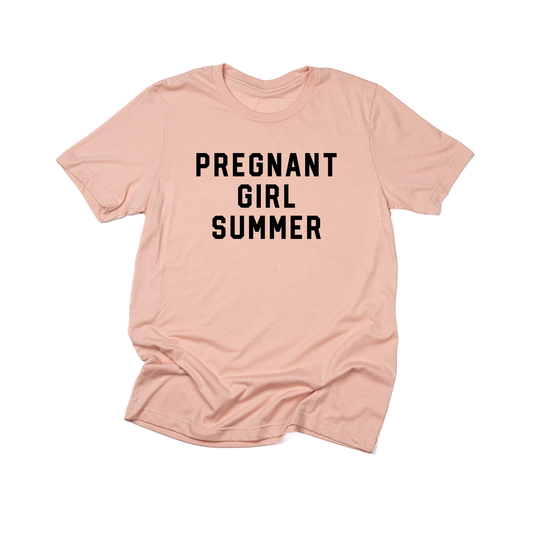 Pregnant Girl Summer (Black) - Tee (Peach)