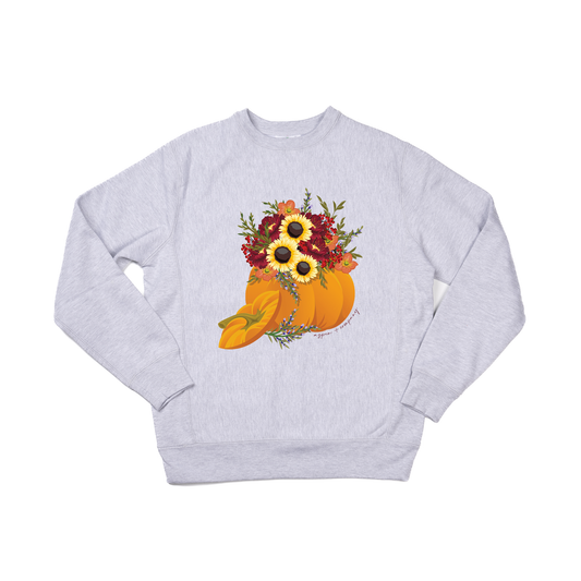 Pumpkin Bouquet - Heavyweight Sweatshirt (Heather Gray)
