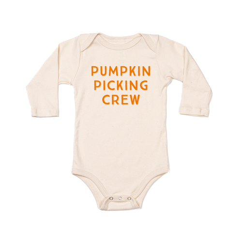Pumpkin Picking Crew (Pumpkin) - Bodysuit (Natural, Long Sleeve)