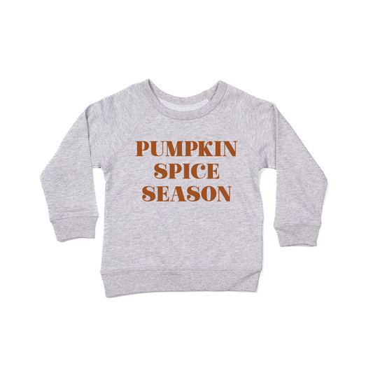 Pumpkin Spice Season (Rust) - Kids Sweatshirt (Heather Gray)