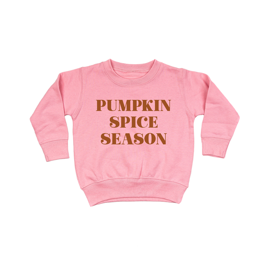 Pumpkin Spice Season (Rust) - Kids Sweatshirt (Pink)