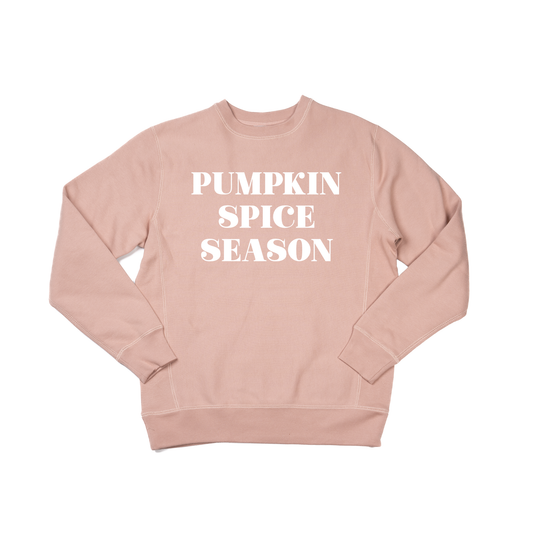 Pumpkin Spice Season (White) - Heavyweight Sweatshirt (Dusty Rose)