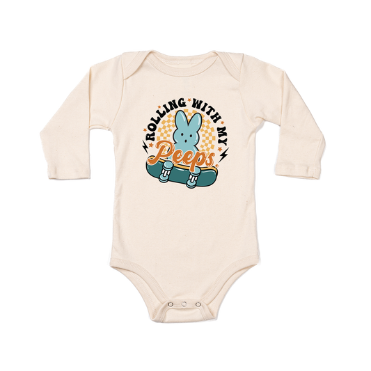 Rolling With My Peeps - Bodysuit (Natural, Long Sleeve)