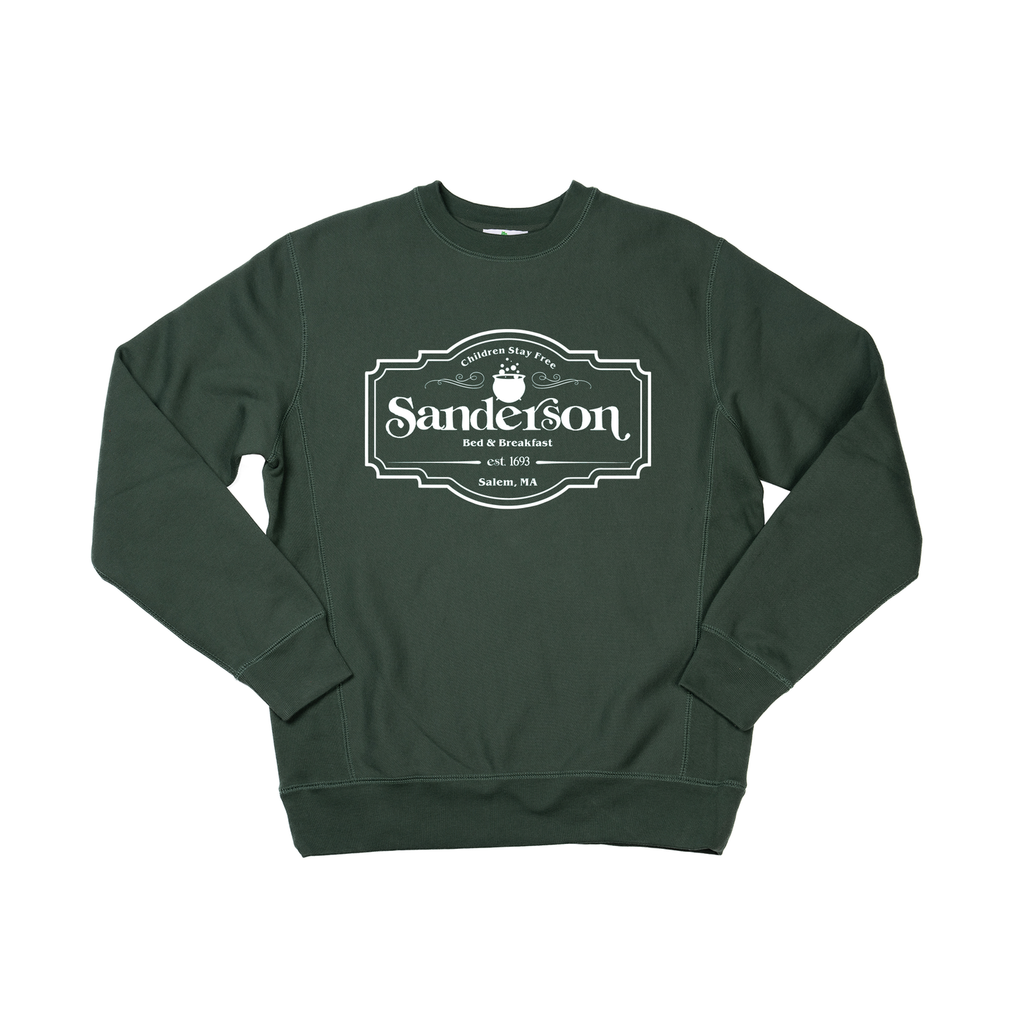Sanderson Bed + Breakfast (White) - Heavyweight Sweatshirt (Pine)