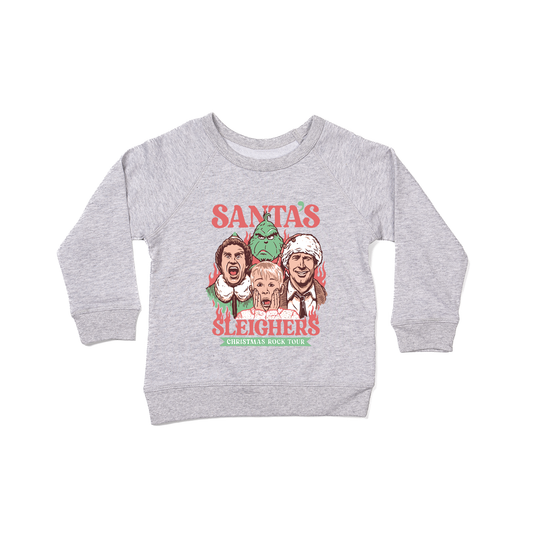 Santa's Sleighers (Graphic) - Kids Sweatshirt (Heather Gray)