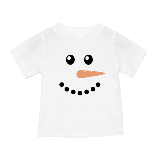 Snowman Face - Kids Tee (White)